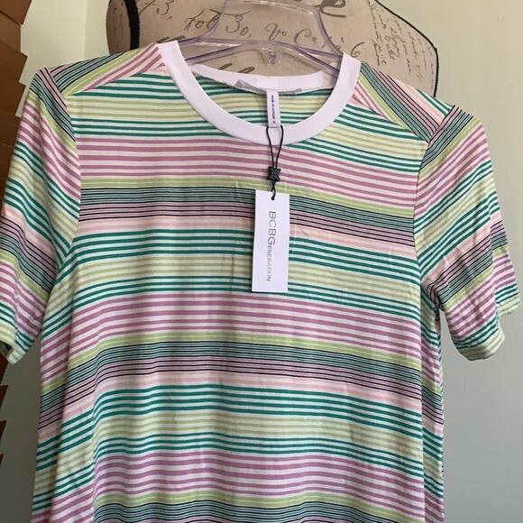NWT BCBGENERATION STRIPED TEE SHIRT  DRESS SIZE‎ S - Picture 3 of 7